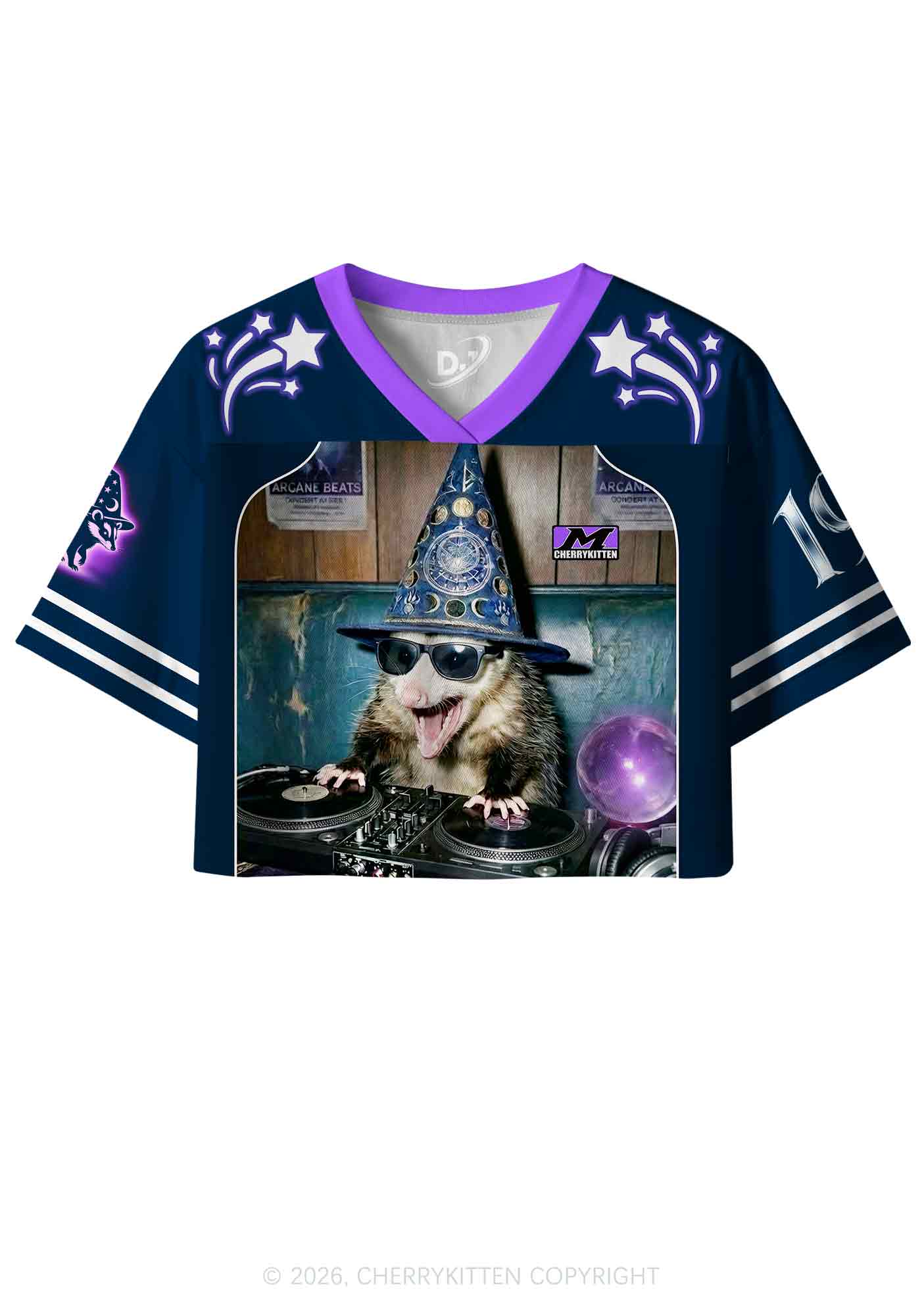 Wizard Opossum DJ Y2K Crop Sport Jersey Shirts Cherrykitten