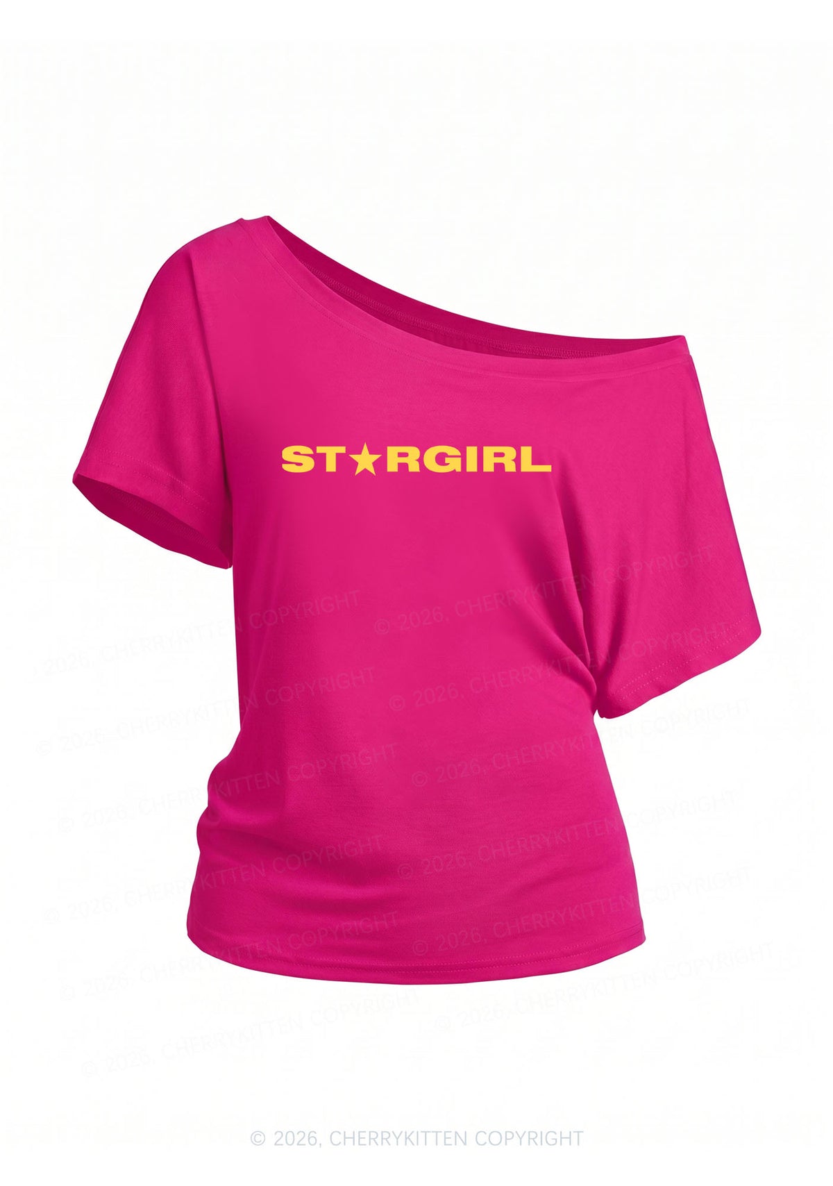 Stargirl Y2K Off Shoulder Tee Cherrykitten