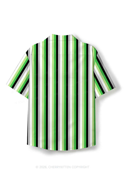 Aromantic Flag Pride Y2K Print Shirt Cherrykitten