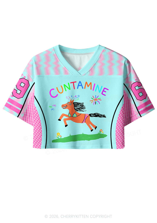 Cxxtamine Pony Y2K Crop Sport Jersey Shirts Cherrykitten
