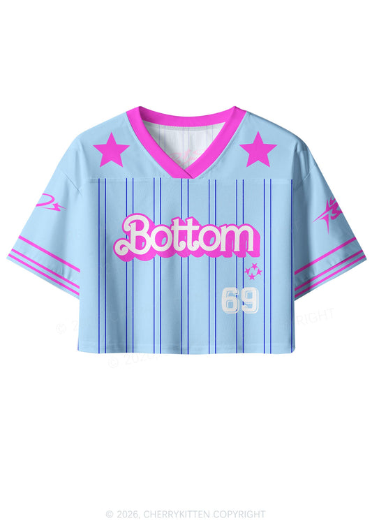 Blue Bottom Pride Y2K Crop Sport Jersey Shirts Cherrykitten