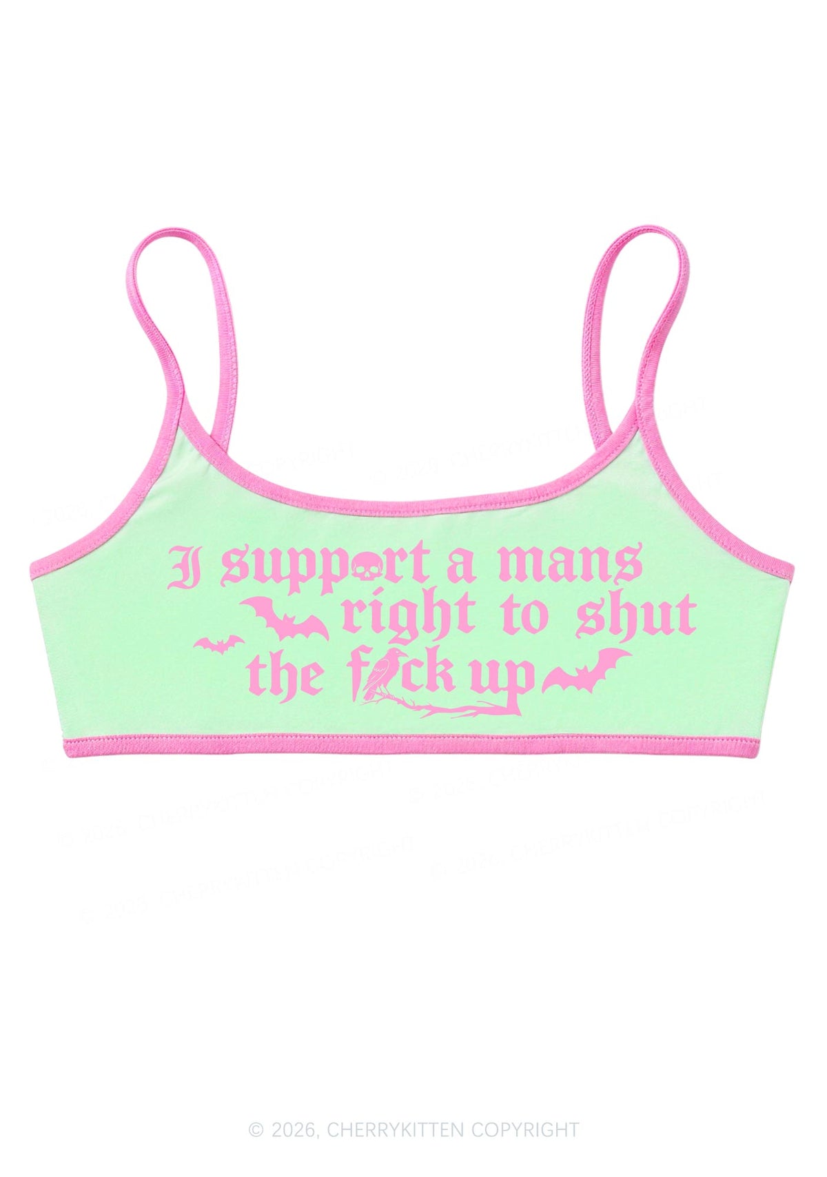 Halloween Gothic Support Mans Right Y2K Super Crop Cami Cherrykitten