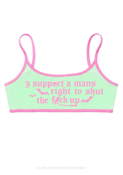Halloween Gothic Support Mans Right Y2K Super Crop Cami Cherrykitten