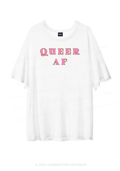 Queer AF Pride Y2K Sheer Boyfriend Tee Cherrykitten