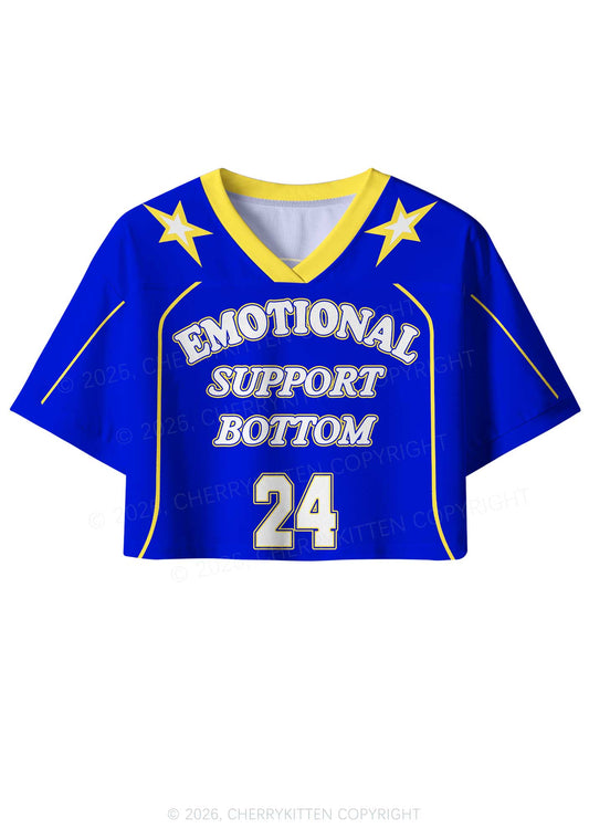 Emotional Support Bottom Pride Y2K Crop Sport Jersey Shirts Cherrykitten