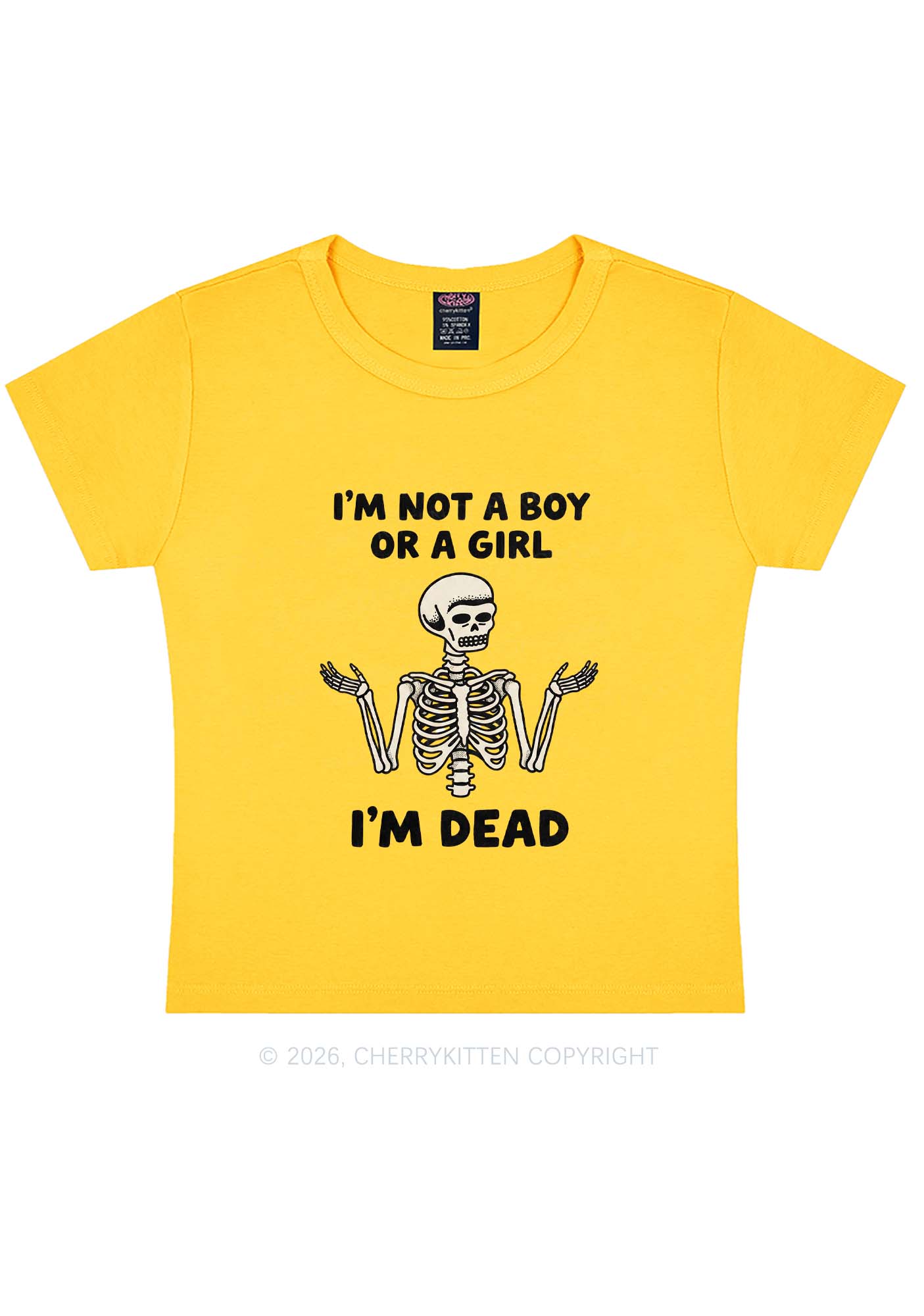 Im Not A Boy Or A Girl Pride Y2K Baby Tee Cherrykitten