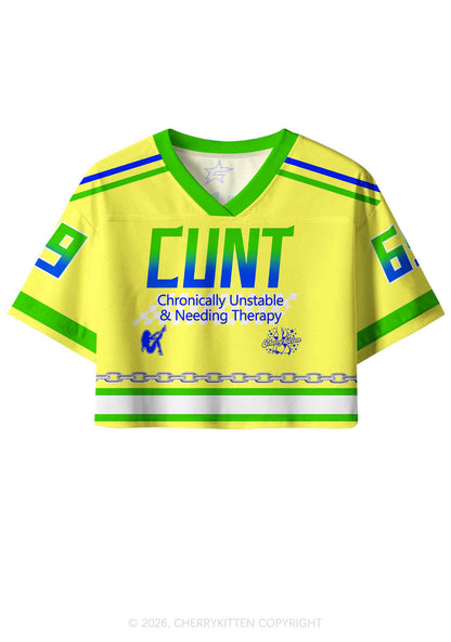 Cxxt Chronically Unstable Needing Therapy Y2K Crop Sport Jersey Shirts Cherrykitten