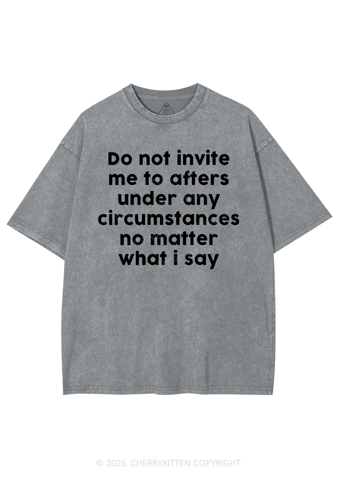 Invite Me To Afters Y2K Shirts Washed Tee Cherrykitten