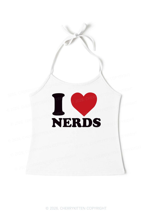 I Love Nerds Y2K Halter Neck Cami Cherrykitten