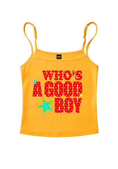 Whos A Good Boy Polka Dots Y2K Spaghetti Strap Cami Cherrykitten
