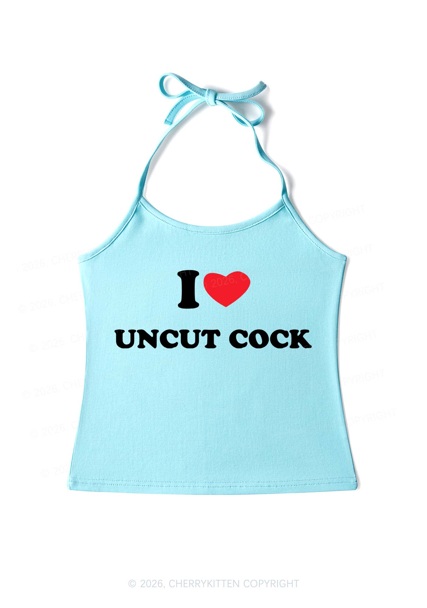 I Love Uncut Cxck Y2K Halter Neck Cami Cherrykitten