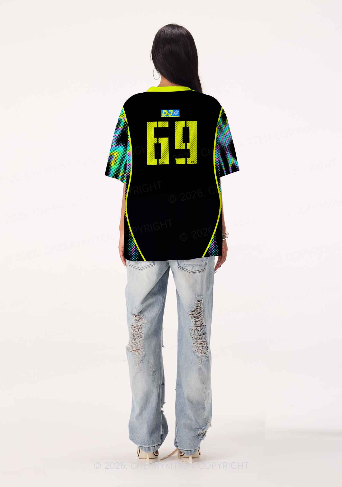 Neon Dibs On The DJ Y2K Sport Jersey Shirts Cherrykitten