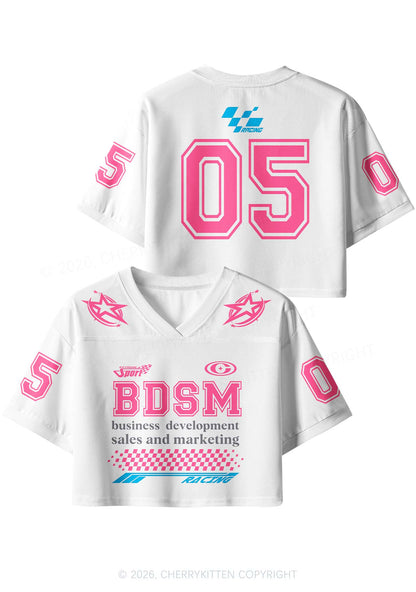 Custom Pink BDSM Y2K Crop Sport Jersey Shirts Cherrykitten