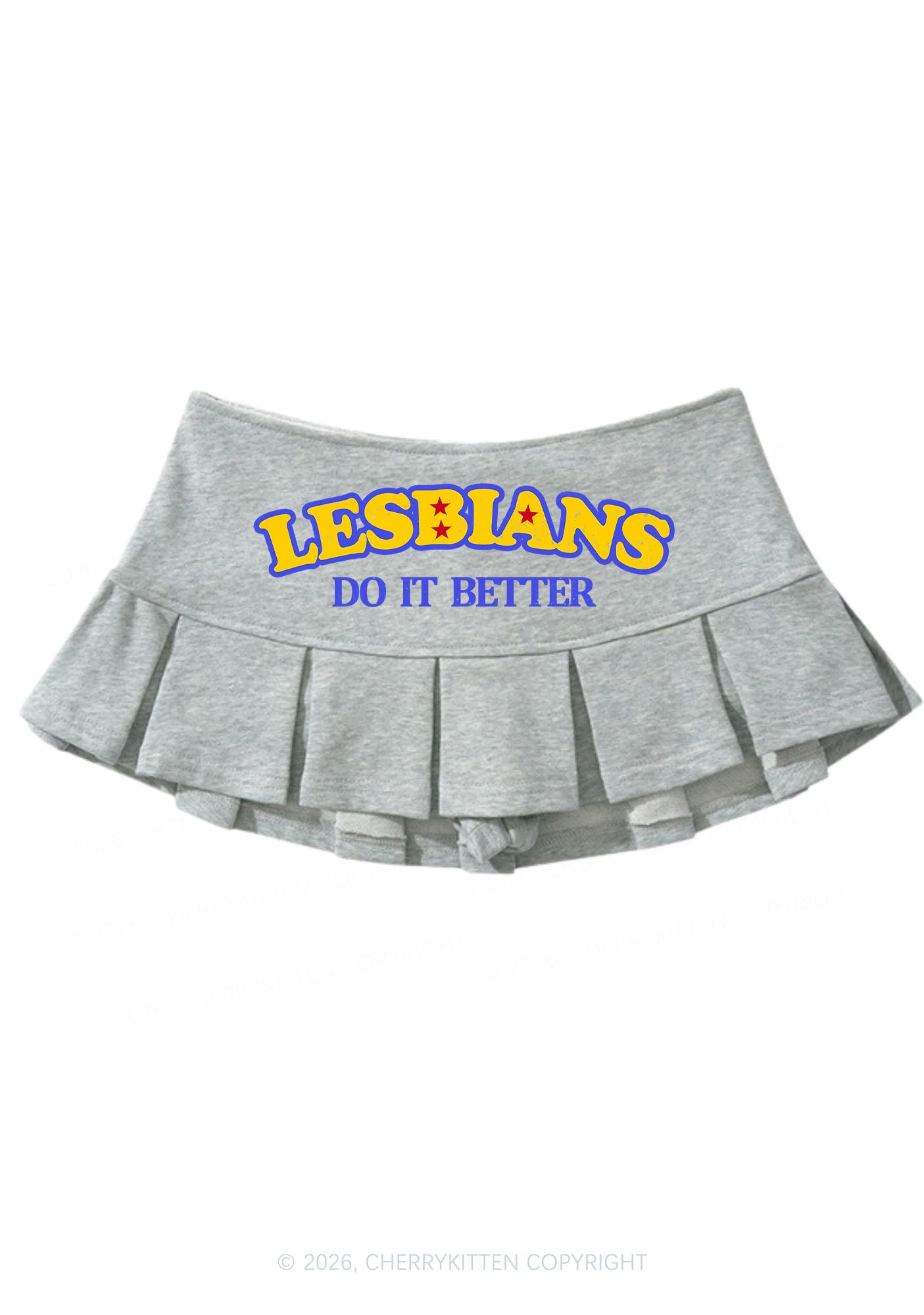 Lesbians Do It Better Pride Y2K Mini Pleated Skirts Cherrykitten