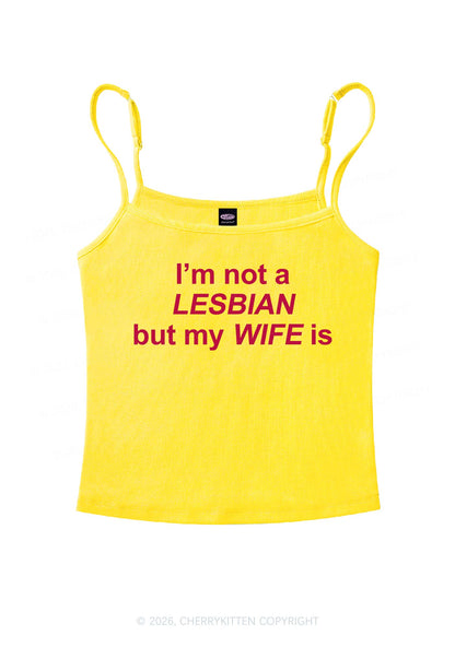 Im Not A Lesbian Pride Y2K Spaghetti Strap Cami Cherrykitten