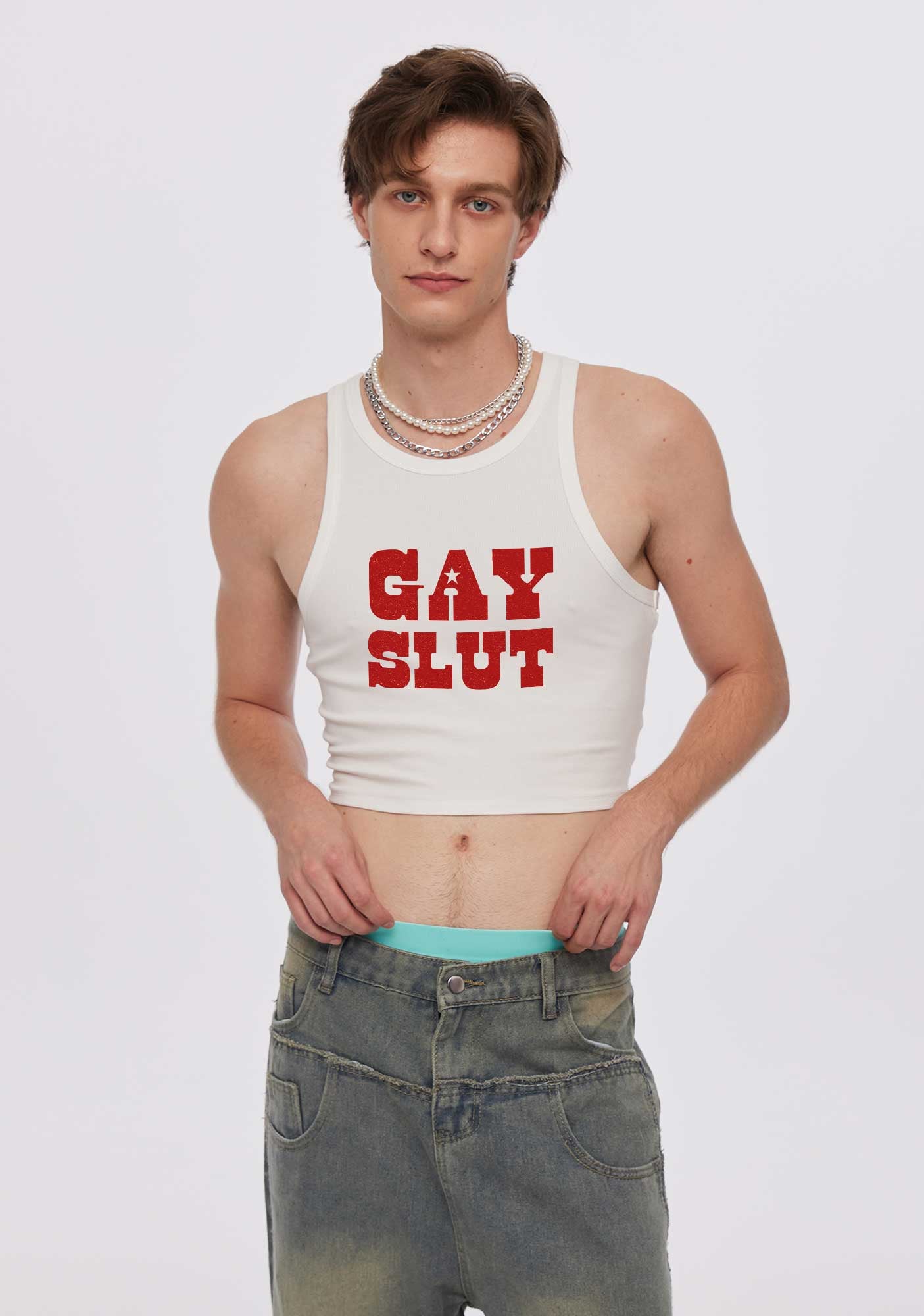 Gay Slxt Pride Y2K Crop Tank Top Cherrykitten
