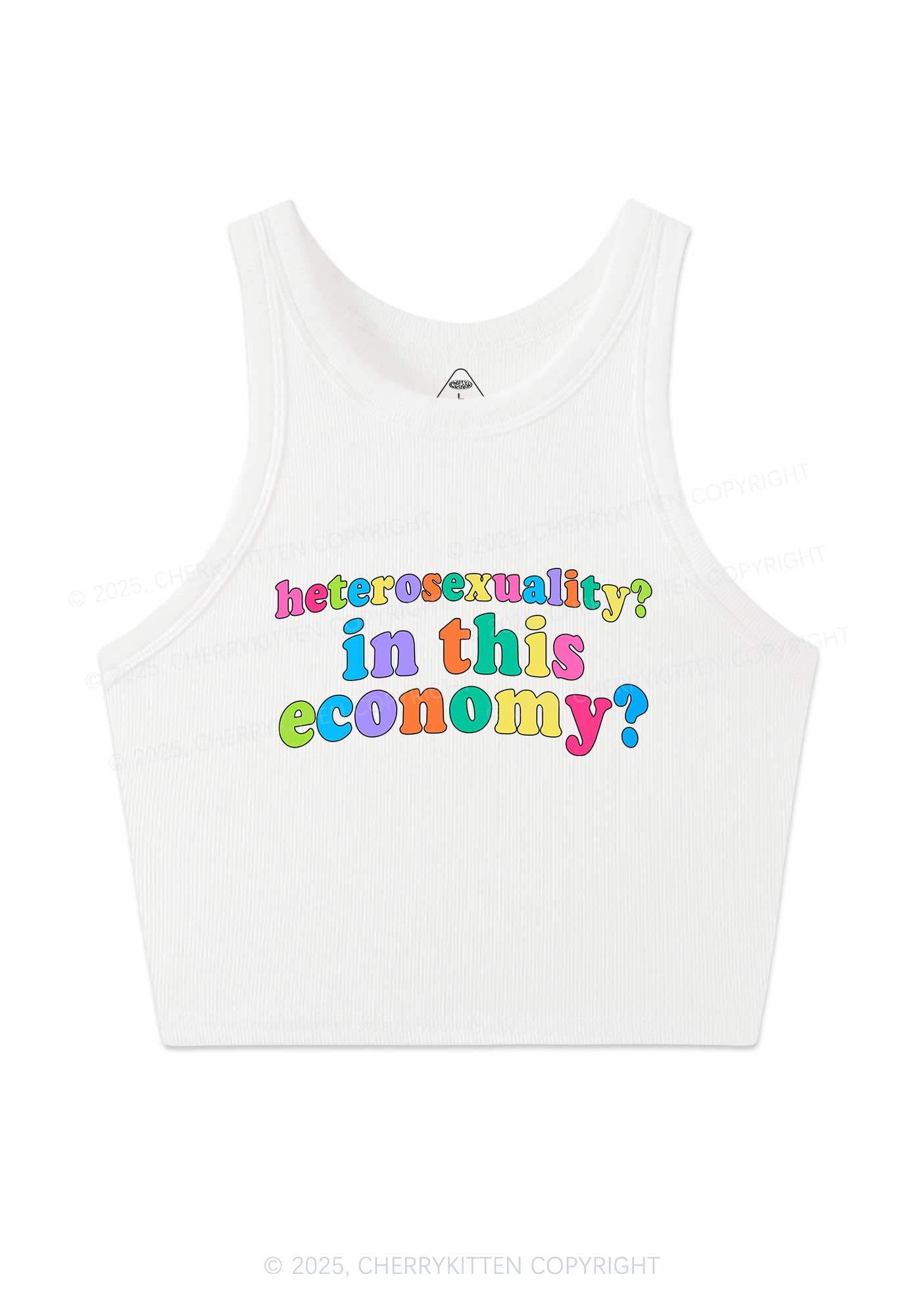 Heterosexuality In This Economy Pride Y2K Crop Tank Top Cherrykitten
