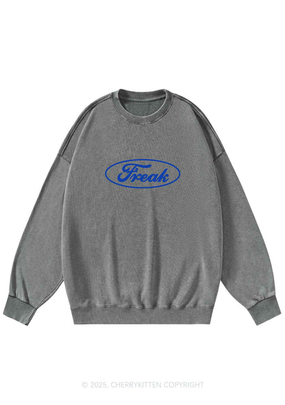 Oval Freak Y2K Washed Sweatshirts Cherrykitten