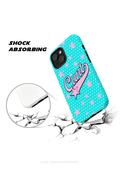 Pink Cxxt On Mint Blue Y2K Phone Case Cherrykitten