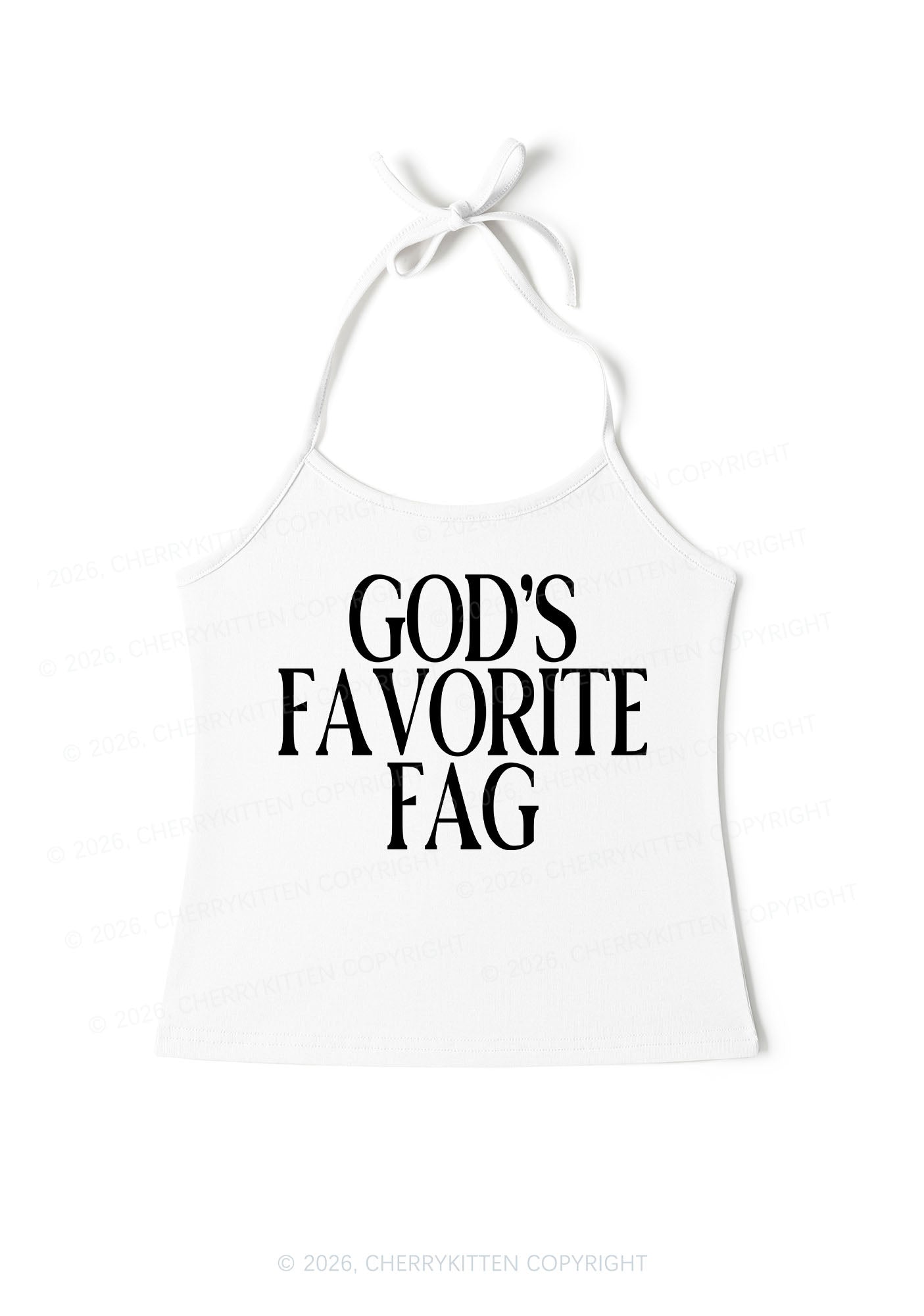 Gods Favorite Fag Pride Y2K Halter Neck Cami Cherrykitten