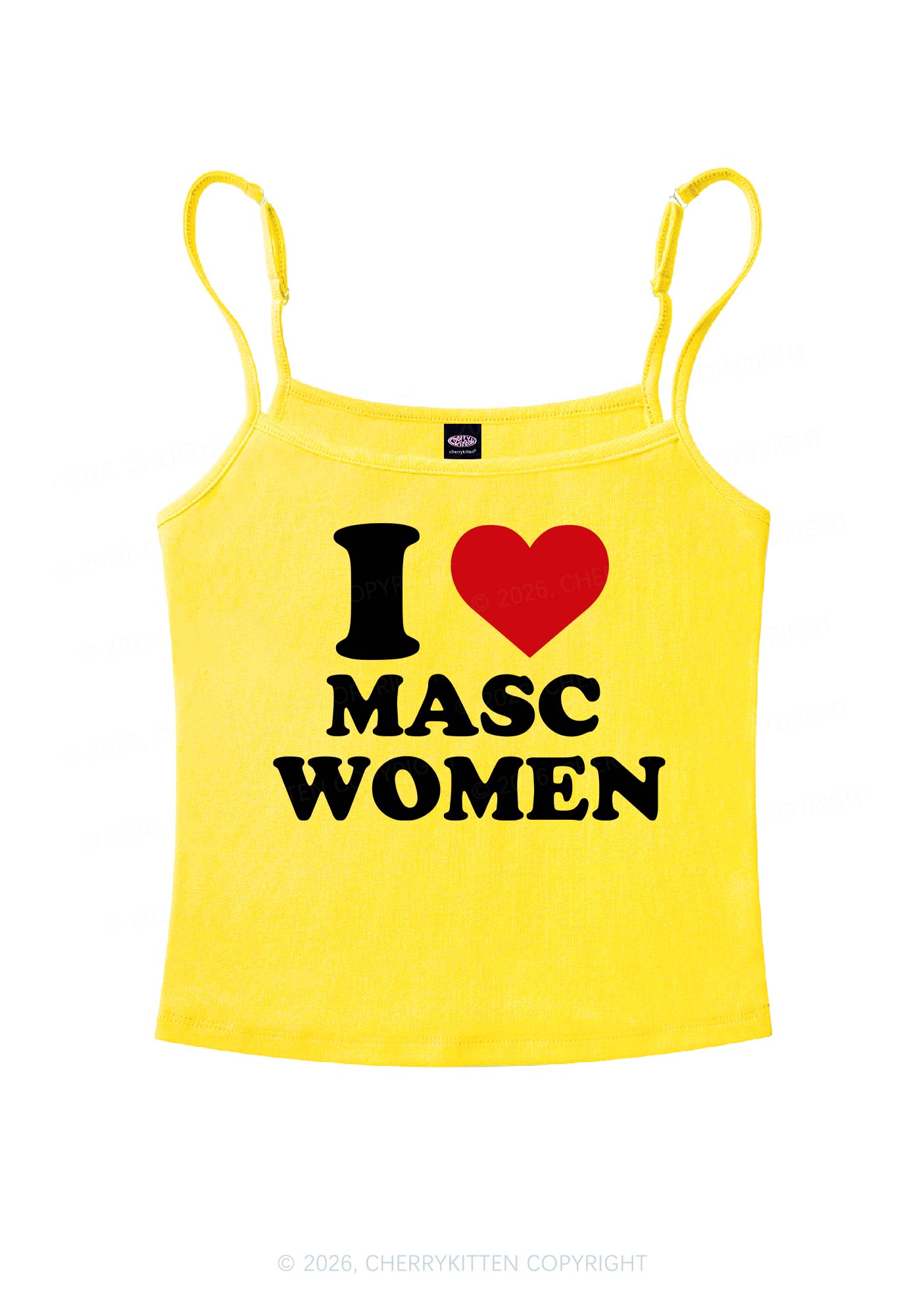 I Love Masc Women Pride Y2K Spaghetti Strap Cami Cherrykitten