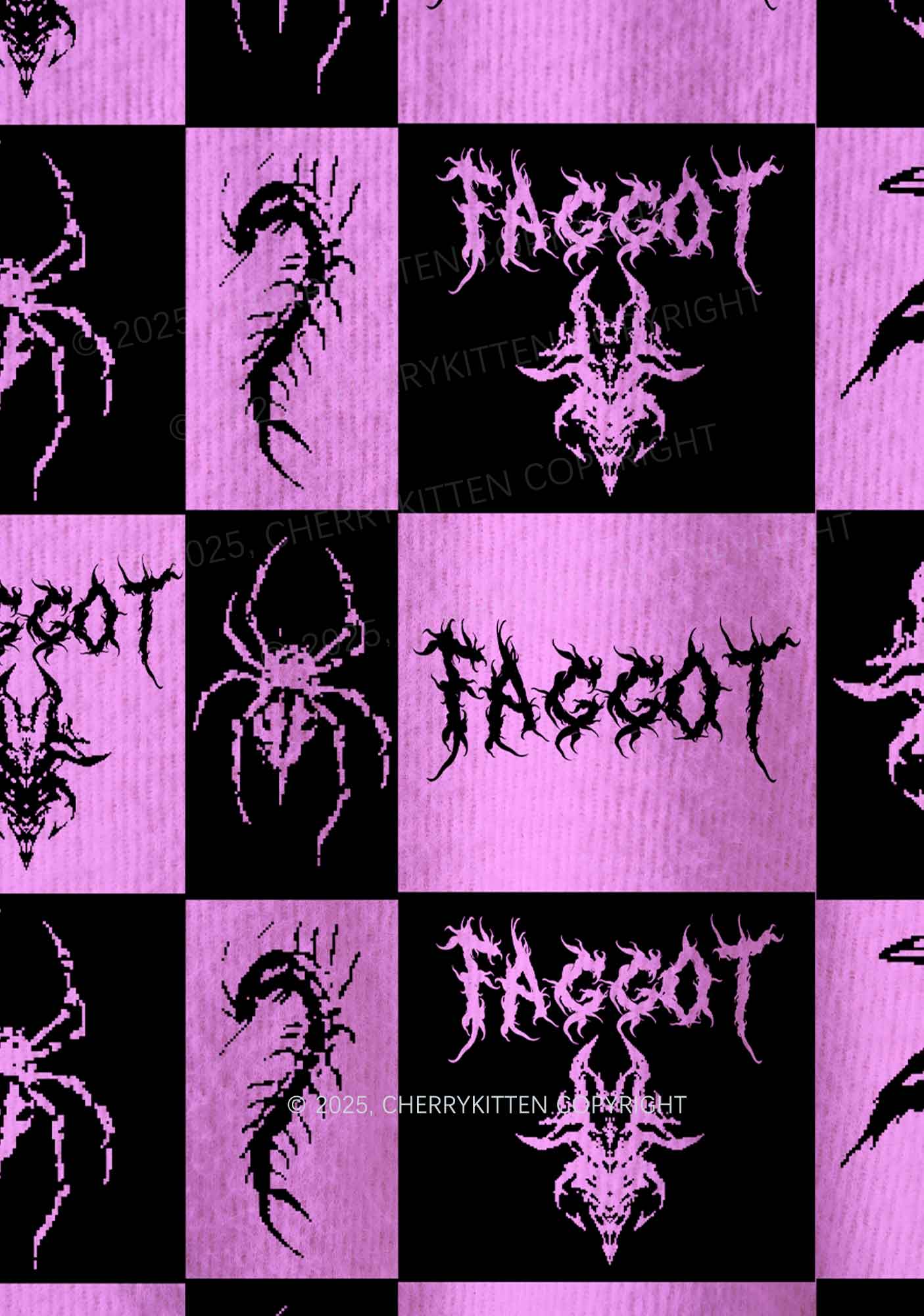 Purple Punk Faggot Pride Y2K Christmas Knit Sweatshirt Cherrykitten