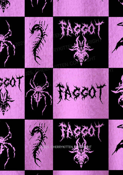 Purple Punk Faggot Pride Y2K Christmas Knit Sweatshirt Cherrykitten