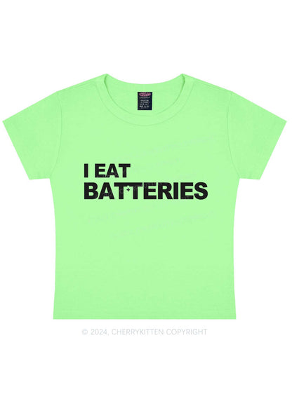 I Eat Batteries Y2K Baby Tee Cherrykitten