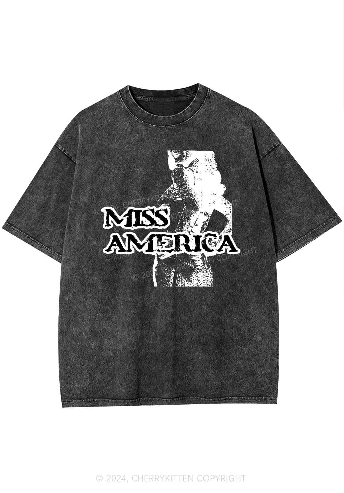 Miss America Y2K Washed Tee Cherrykitten