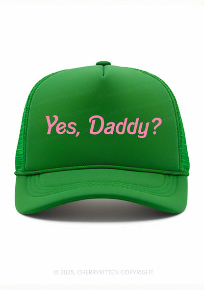 Yes Daddy Valentine's Day Y2K Trucker Hat Cherrykitten