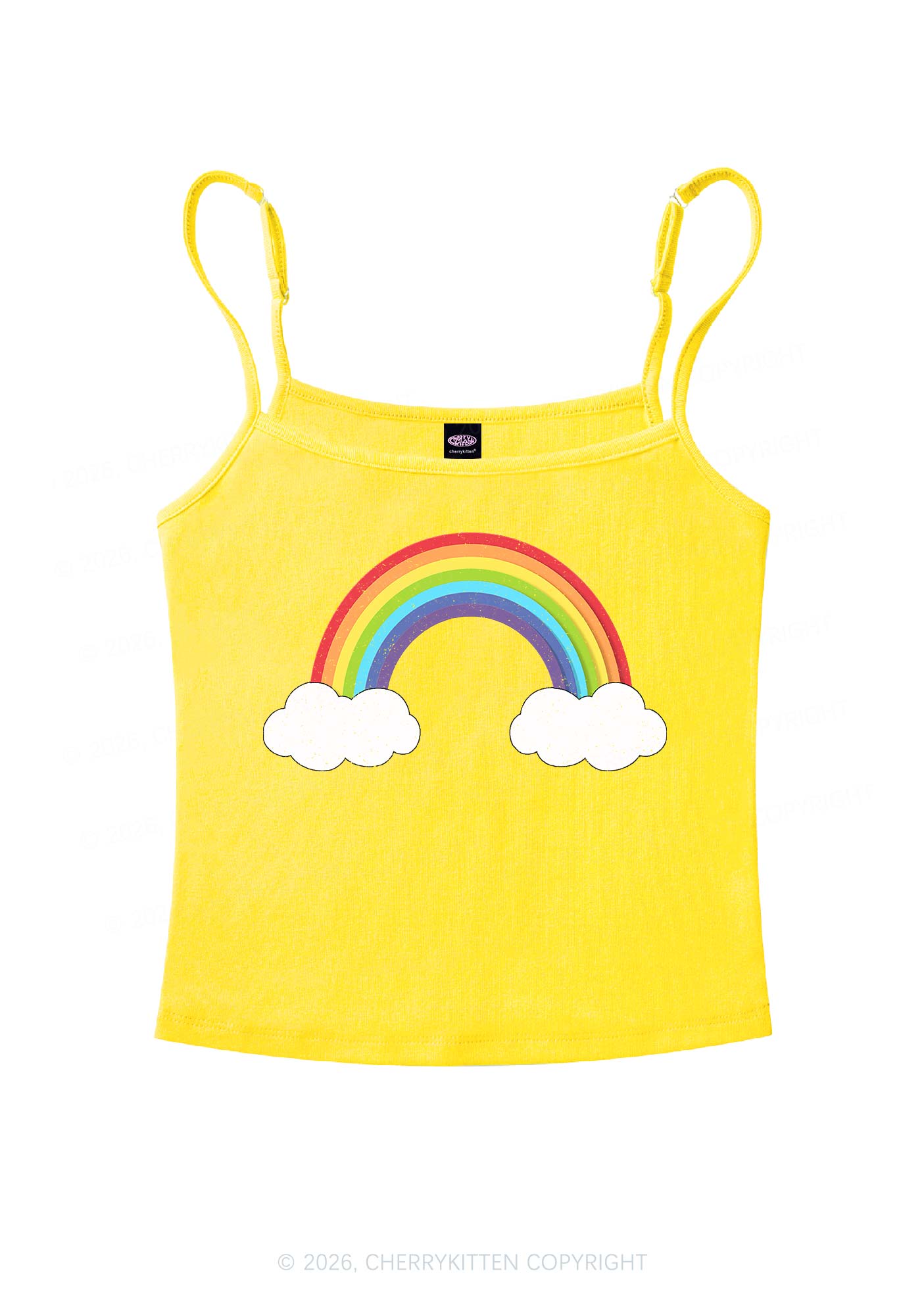 Rainbow Cloud Pride Y2K Spaghetti Strap Cami Cherrykitten