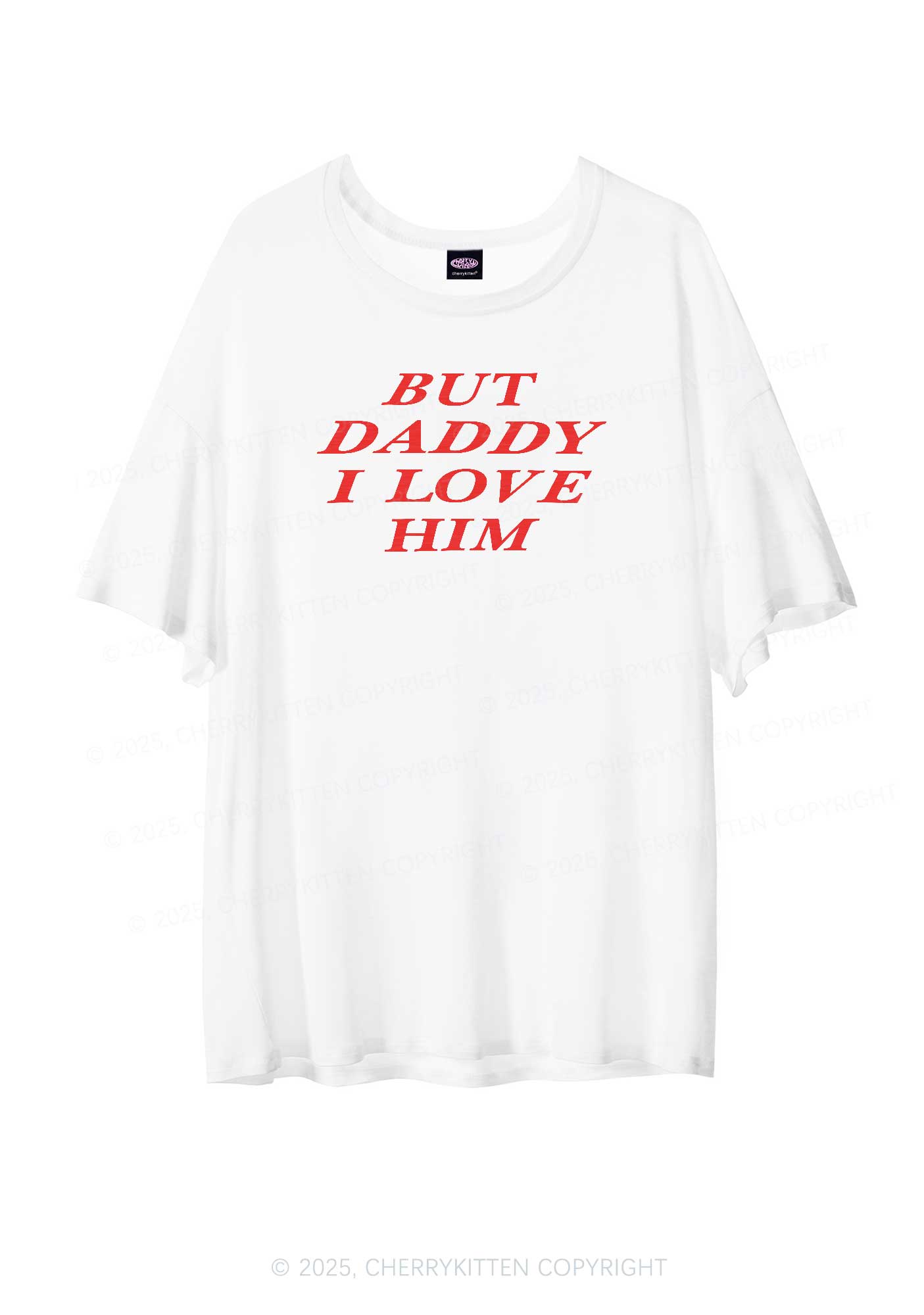 But Daddy I Love Him Pride Y2K Sheer Boyfriend Tee Cherrykitten