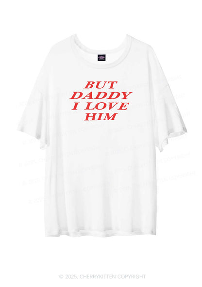 But Daddy I Love Him Pride Y2K Sheer Boyfriend Tee Cherrykitten
