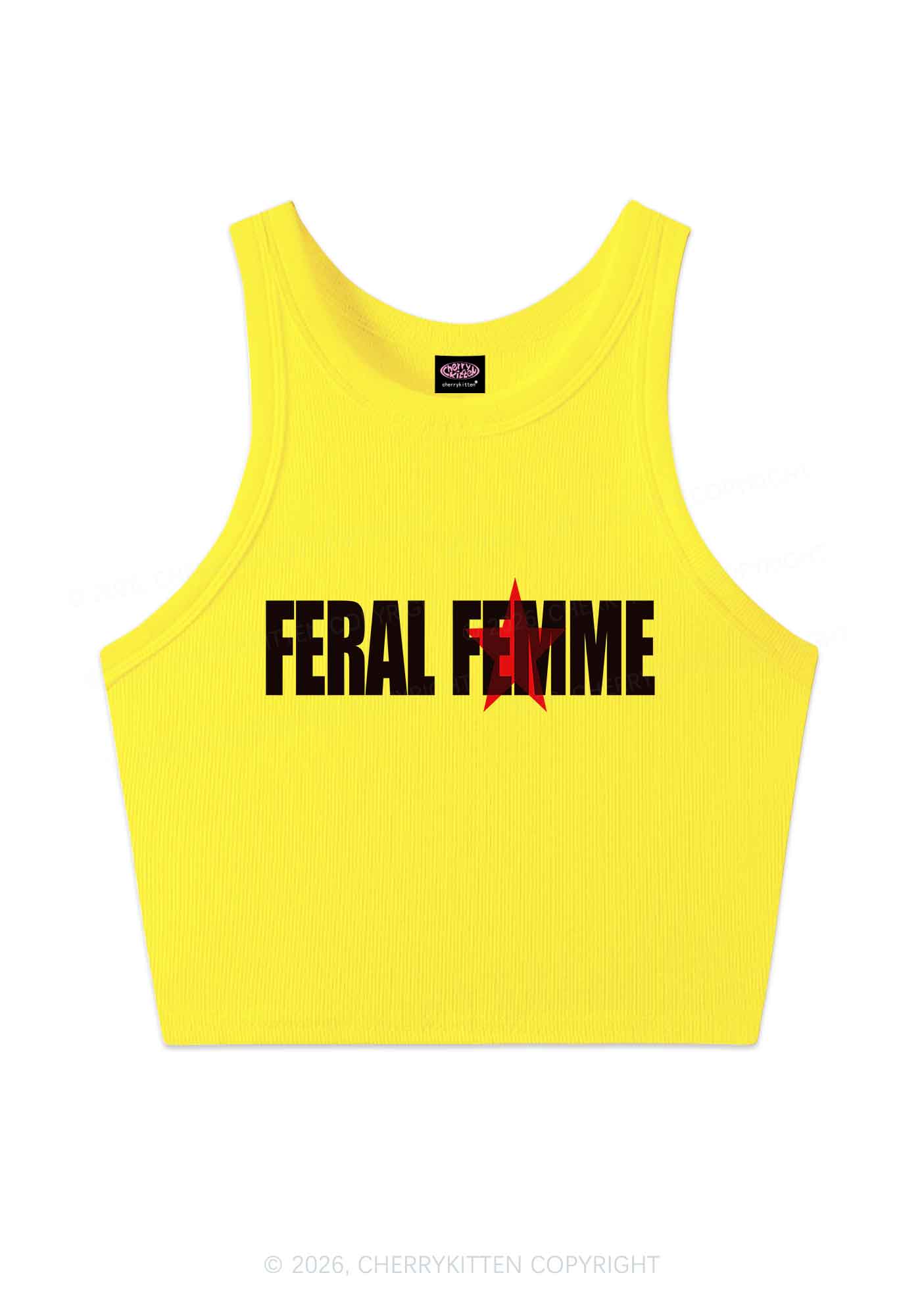Feral Femme Pride Y2K Crop Tank Top Cherrykitten