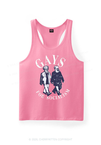 Gays For Socialism Pride Y2K Men Racerback Tank Top Cherrykitten