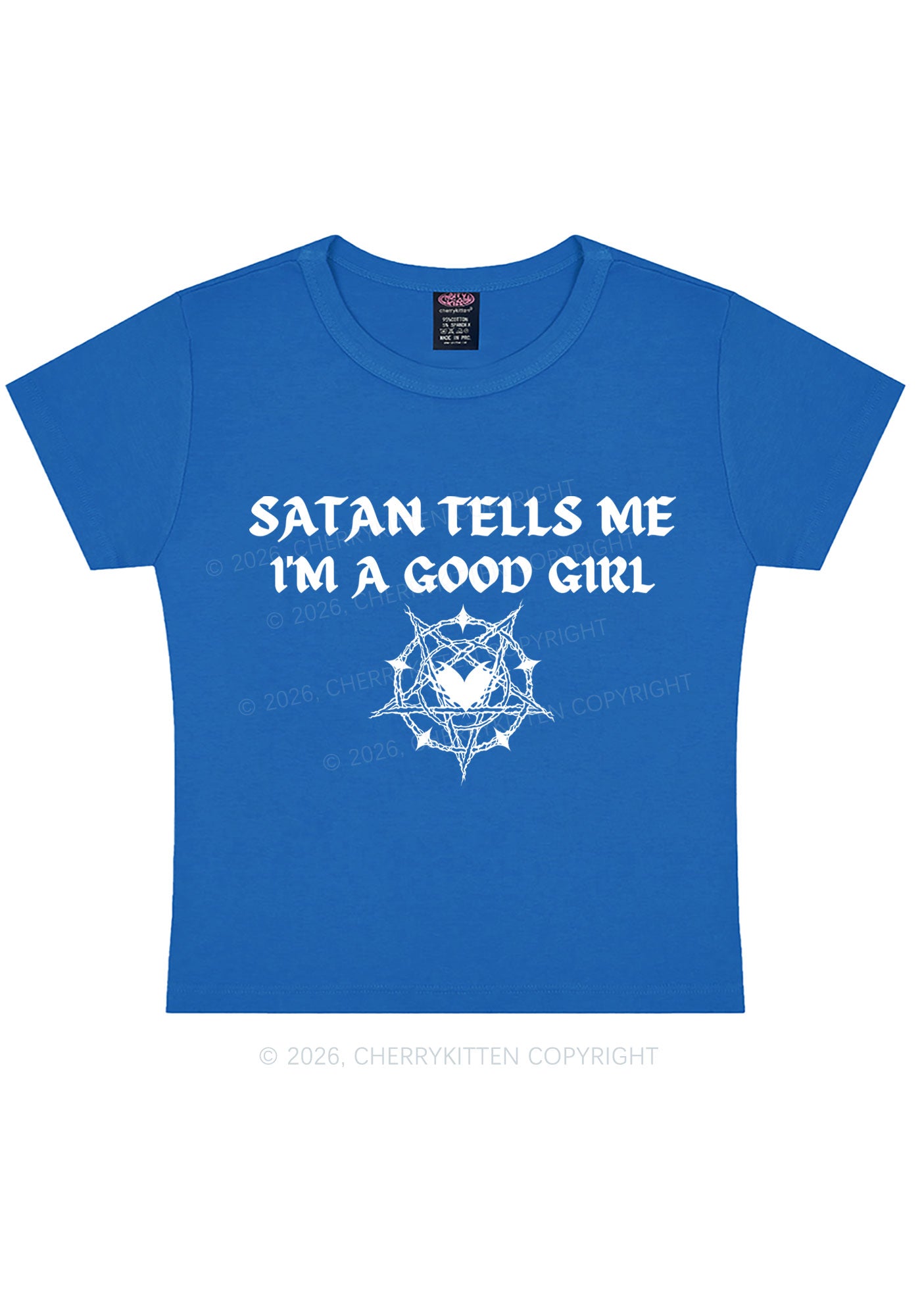 Halloween Im A Good Girl Y2K Baby Tee Cherrykitten