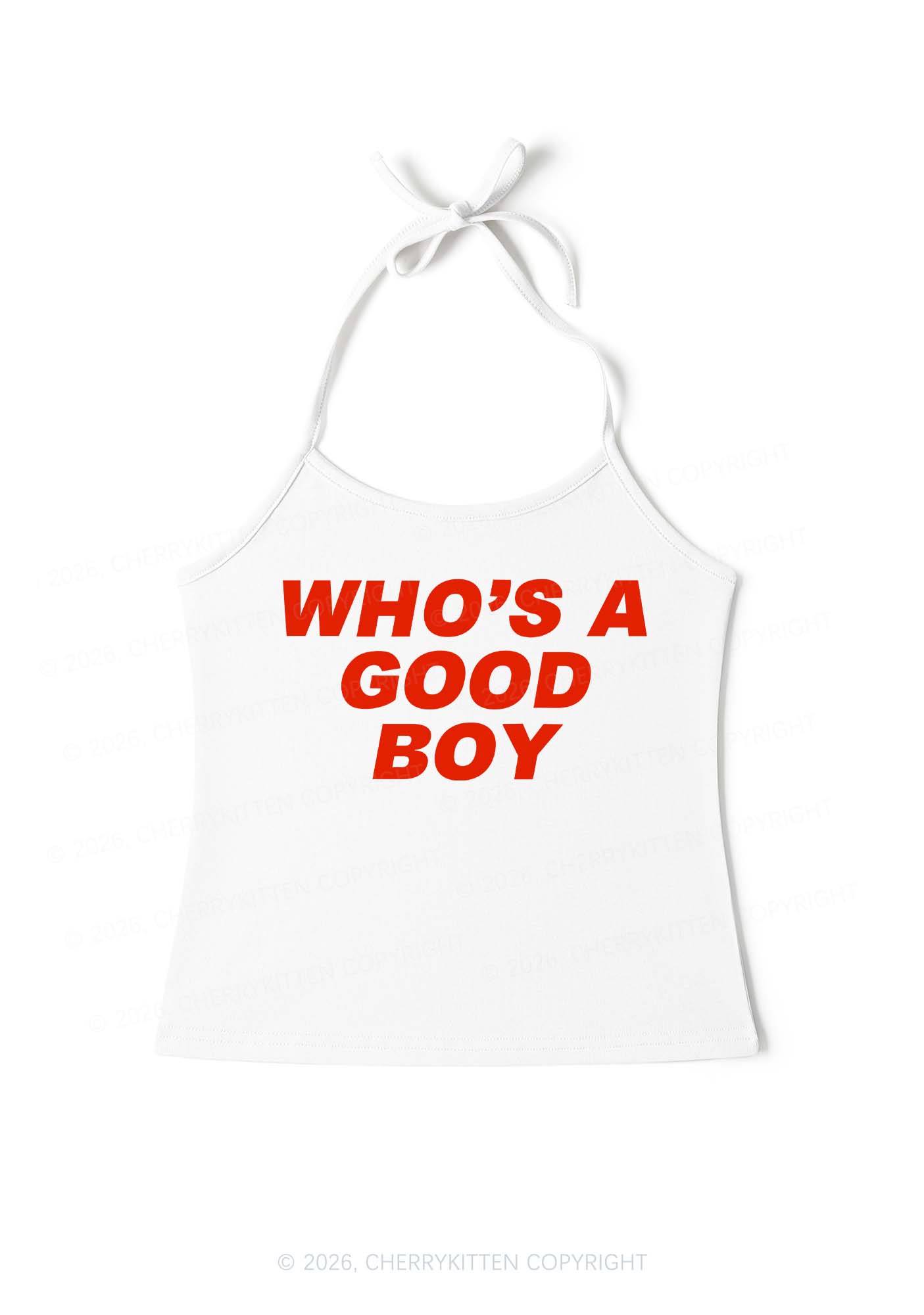 Whos Good Boy Y2K Halter Neck Cami Cherrykitten
