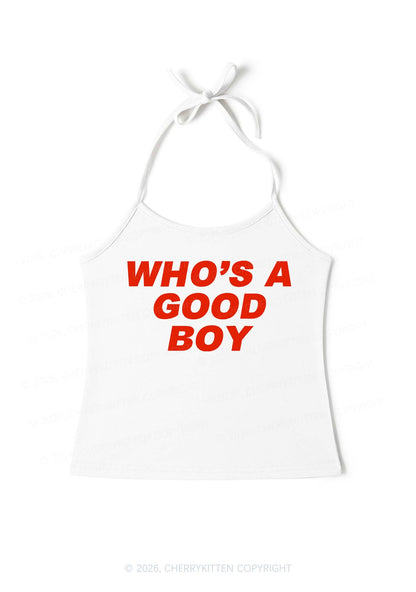 Whos Good Boy Y2K Halter Neck Cami Cherrykitten