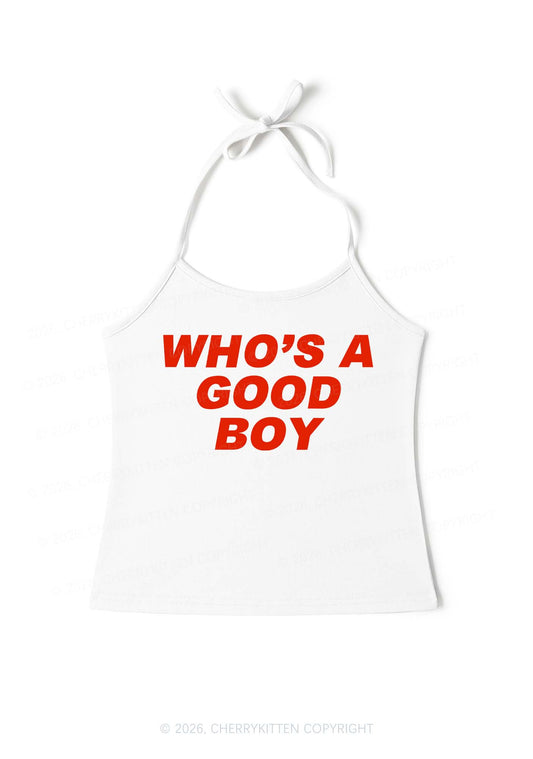 Whos Good Boy Y2K Halter Neck Cami Cherrykitten