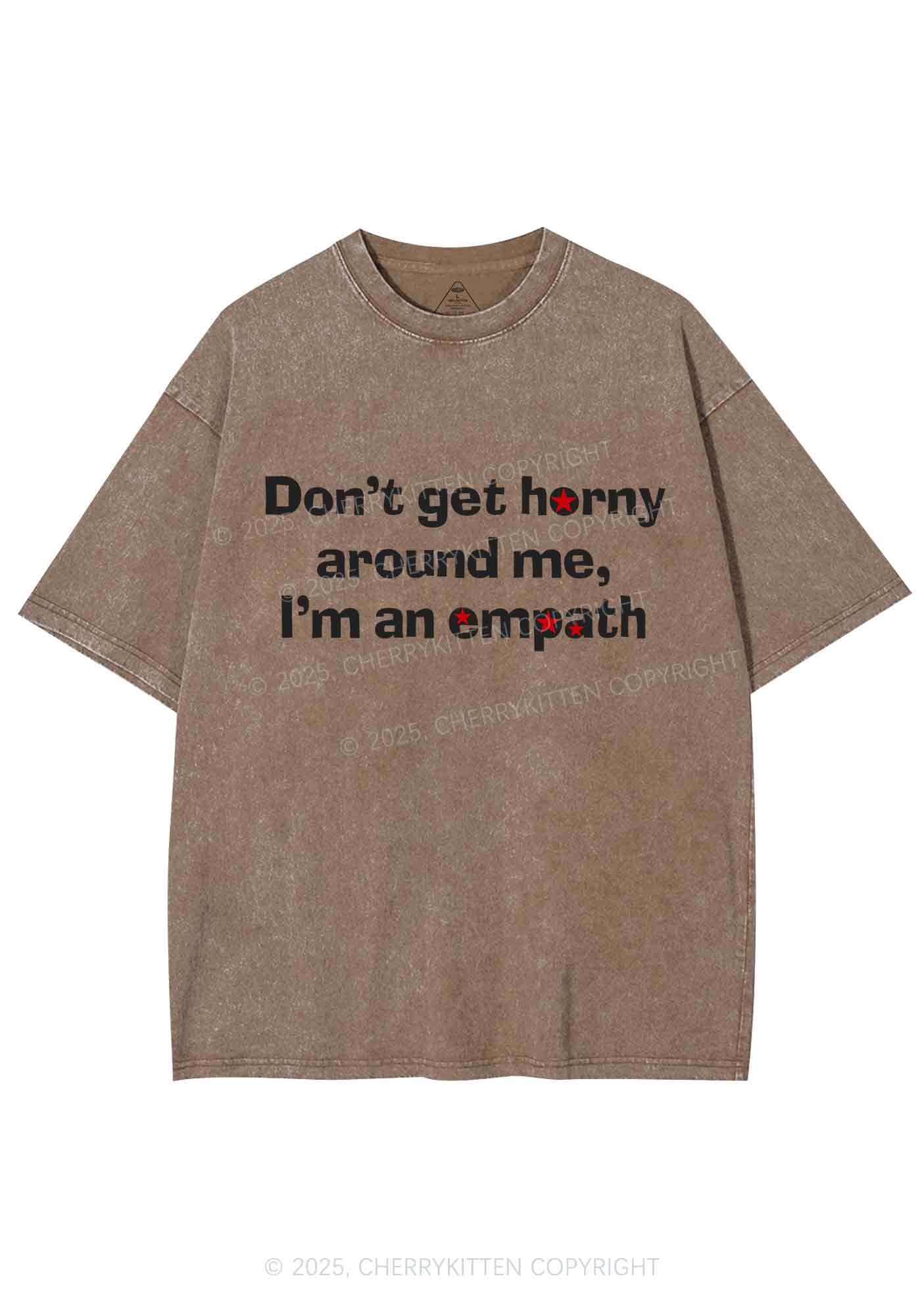 Dont Get Horny Around Me Y2K Shirts Washed Tee Cherrykitten