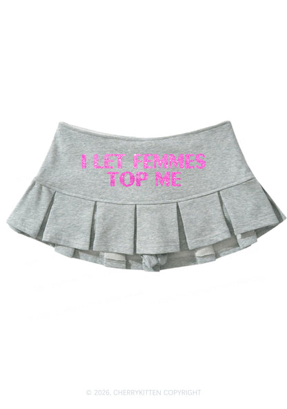 Glitter I Let Femmes Top Me Pride Y2K Mini Pleated Skirts Cherrykitten