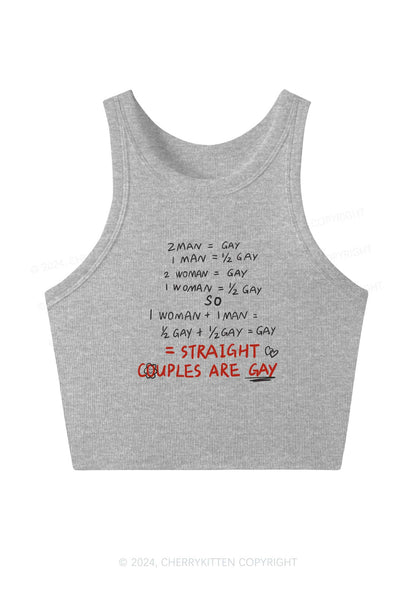 Straight Couples Are Gay Y2K Crop Tank Top Cherrykitten