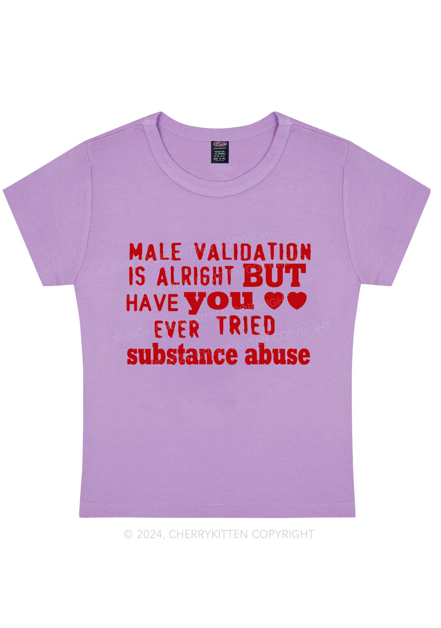Male Validation Is Alright Y2K Baby Tee Cherrykitten