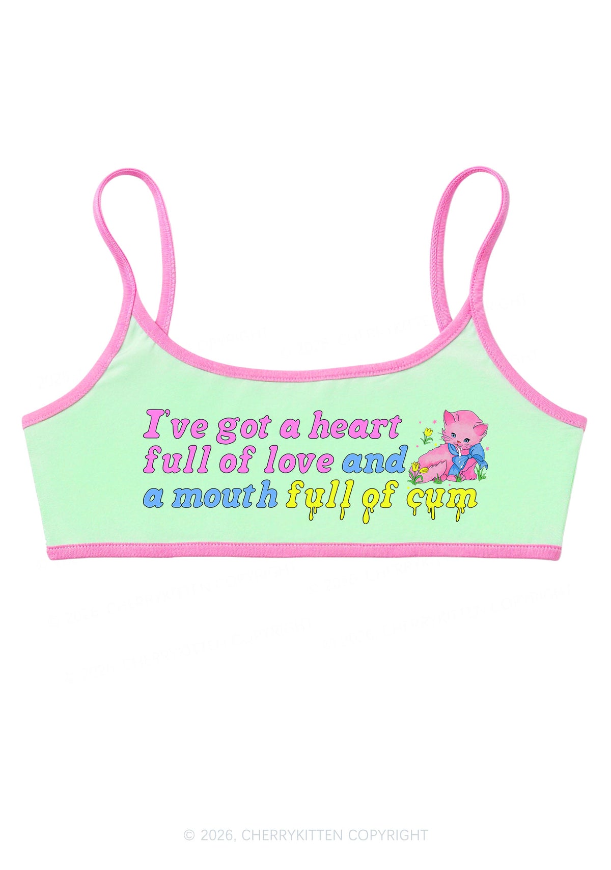 Heart Full Of Love Y2K Super Crop Cami Cherrykitten