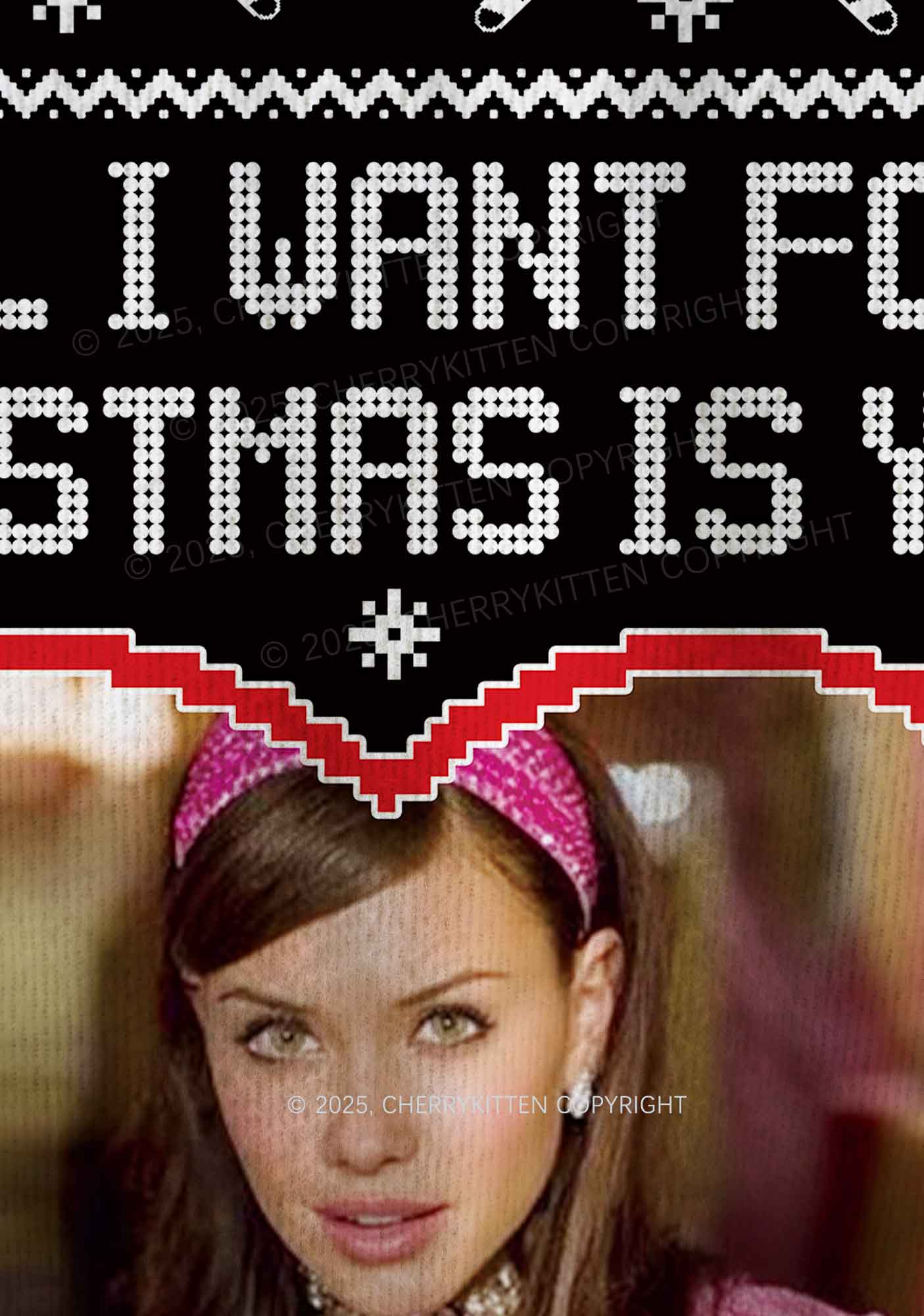 Custom All I Want For Christmas Y2K Christmas Knit Sweatshirt Cherrykitten
