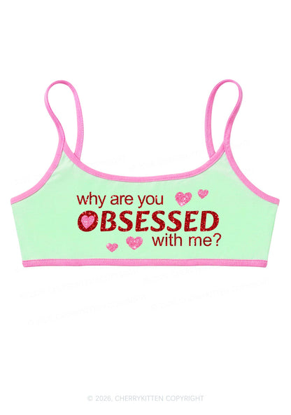 Glitter Obsessed With Me Y2K Super Crop Cami Cherrykitten