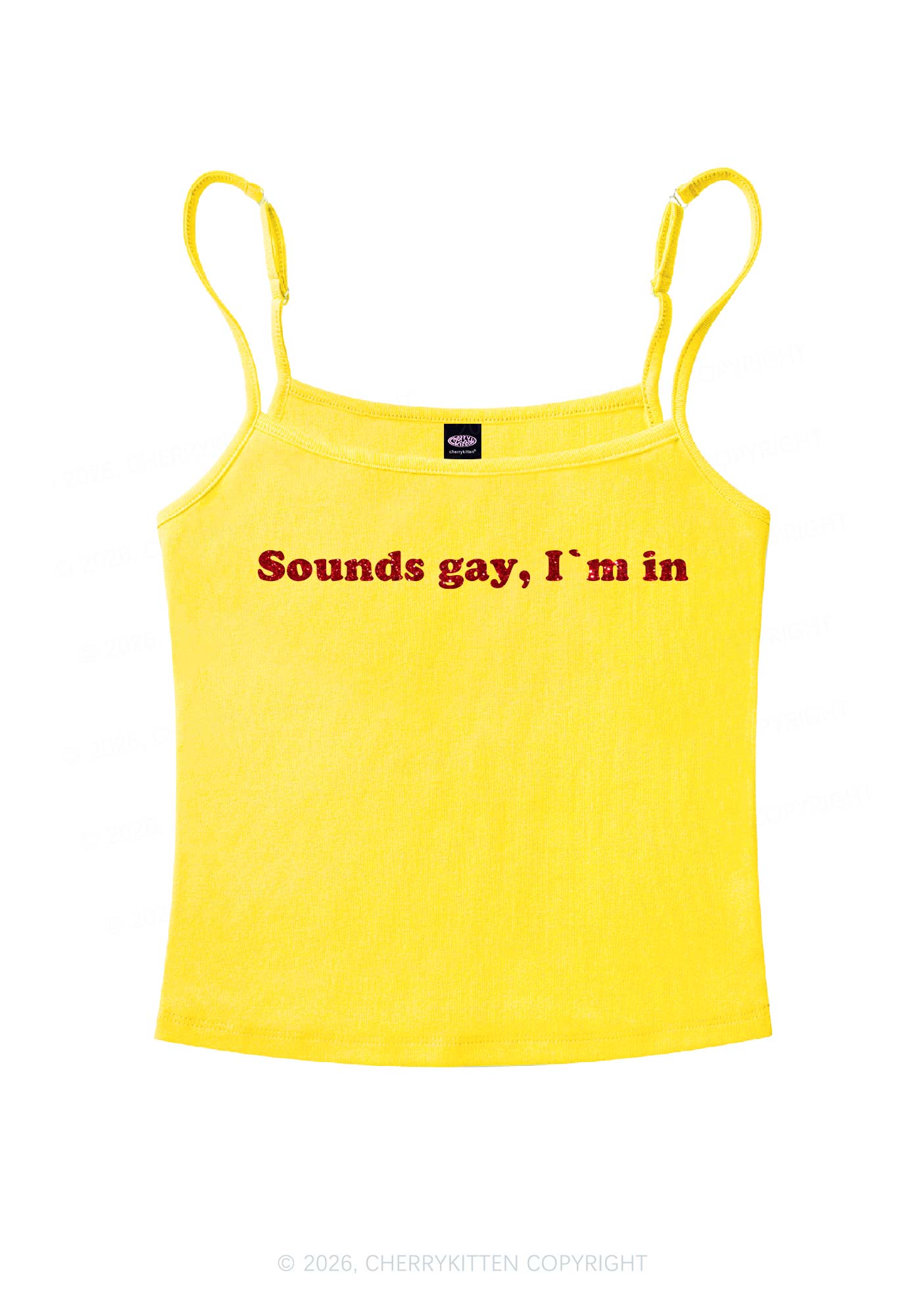 Sounds Gay Pride Y2K Spaghetti Strap Cami Cherrykitten