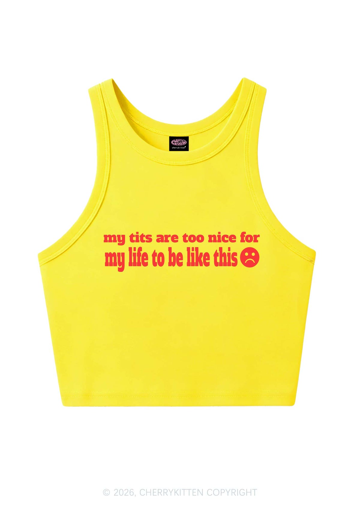 My Txts Are Too Nice Y2K Crop Tank Top Cherrykitten