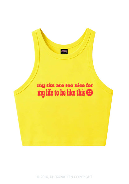My Txts Are Too Nice Y2K Crop Tank Top Cherrykitten