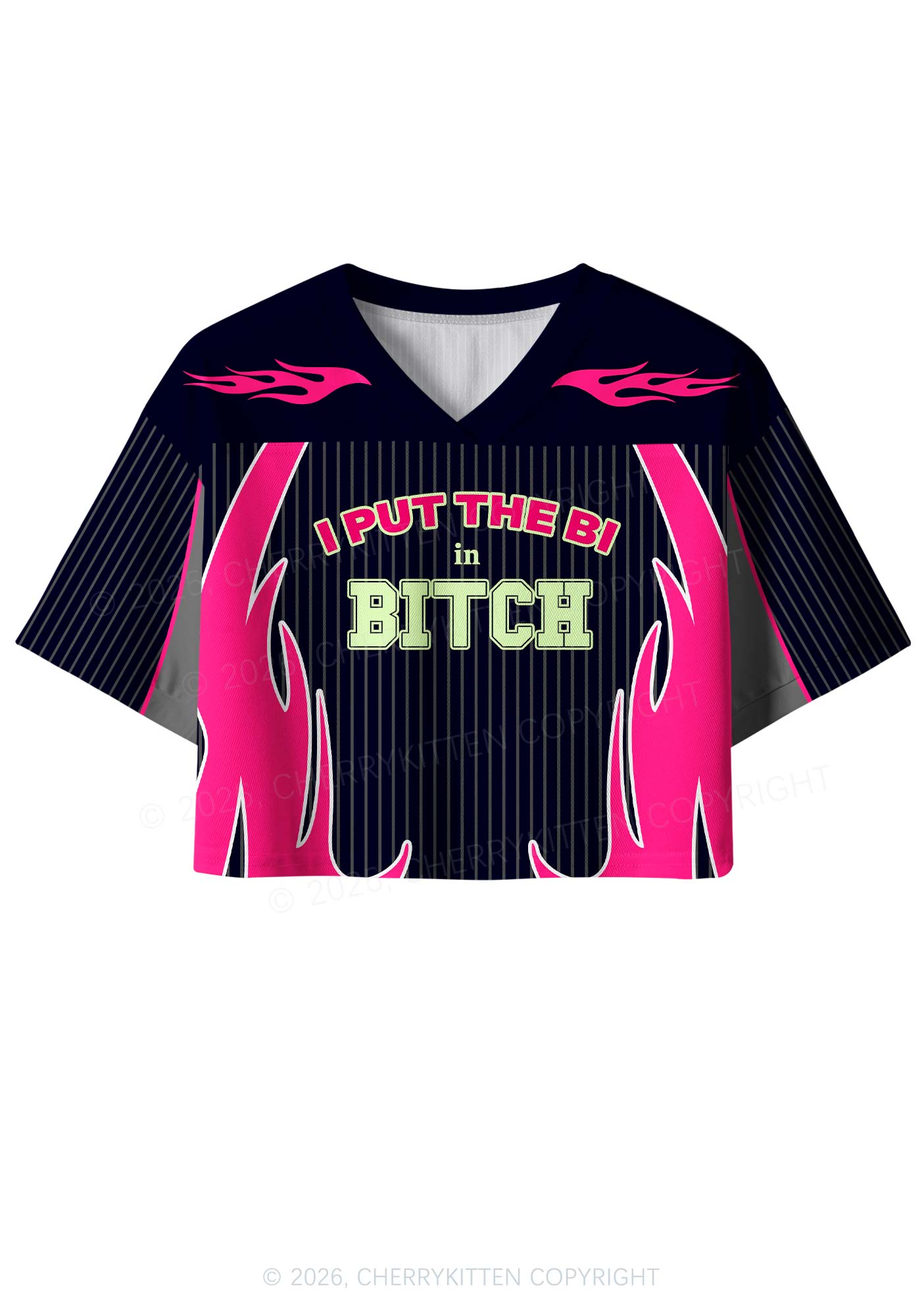 I Put The Bi In Bxxch Pride Y2K Crop Sport Jersey Shirts Cherrykitten